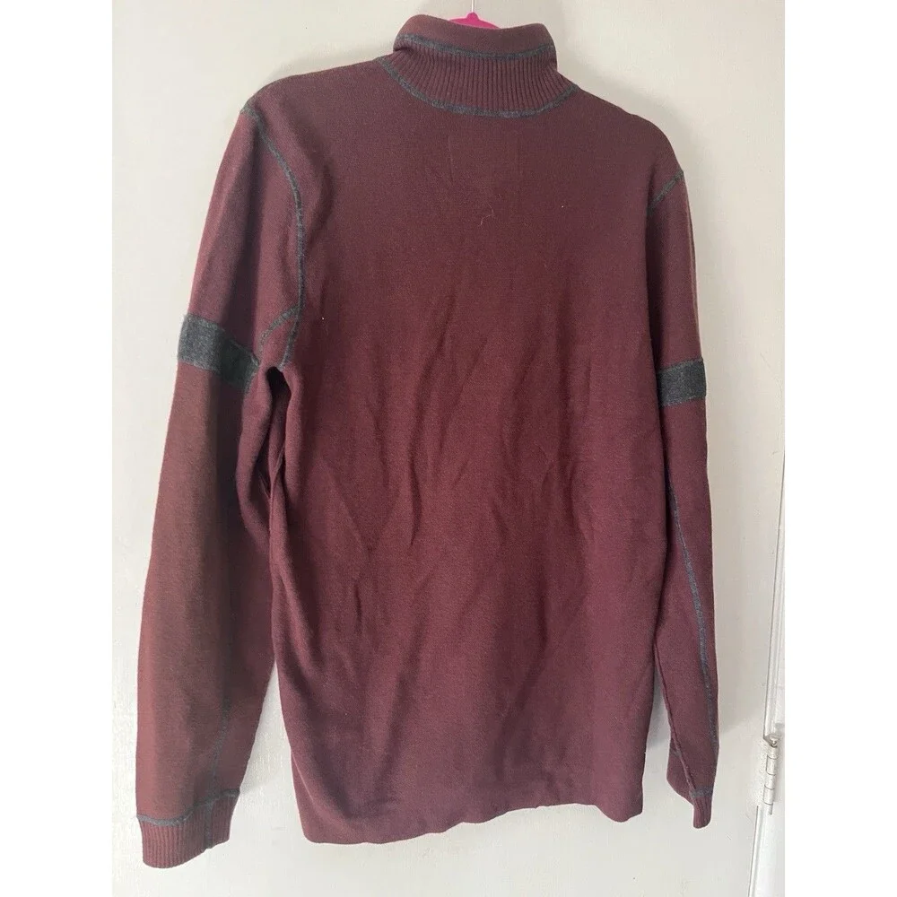 NWT Eddie Bauer Men's Fleece Convector Half-Zip Sweater Sz L TALL Wine Mahogany - Picture 5 of 10